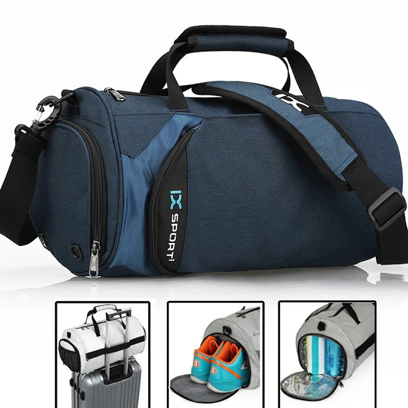 Large black gym bag by Corporación Turística, spacious fitness and sports tote with multiple compartments.