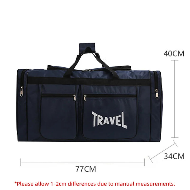 Black large-capacity foldable travel bag from Corporación Turística, versatile sports-style duffel with ample storage.