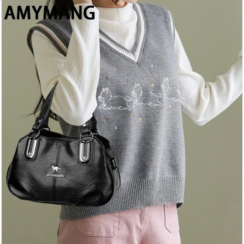 Luxurious 3-layer capacity tote bag from Corporación Turística, black with spacious compartments and elegant design.