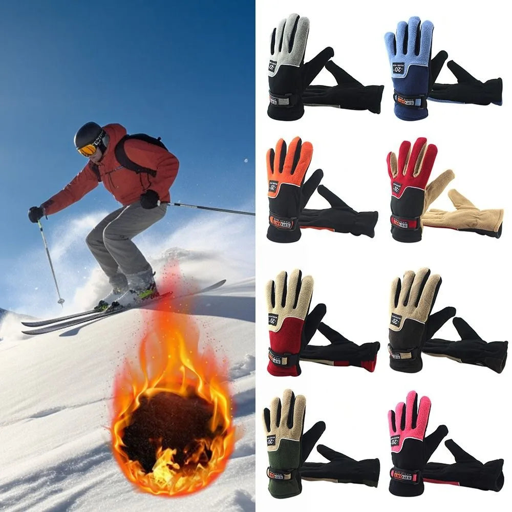 Black men's winter warm gloves and mittens by Corporación Turística, designed for cold weather and outdoor winter activities.