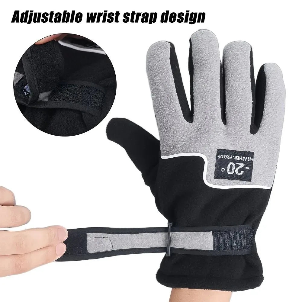Black men's winter warm gloves and mittens by Corporación Turística, made with cozy material for cold weather.