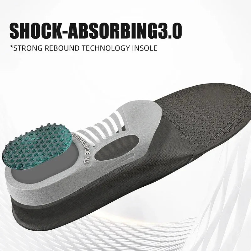 Unisex orthopedic arch support insoles from Corporación Turística, designed for plantar fasciitis, shown in black.