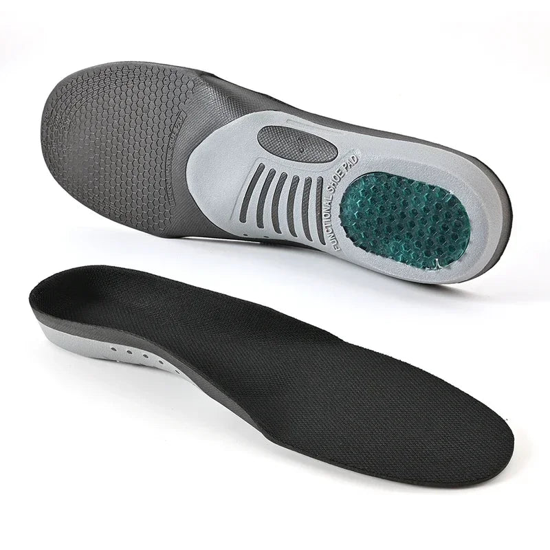 Unisex orthopedic arch support insoles by Corporación Turística, black, EU sizes 41-46, designed for plantar fasciitis relief.