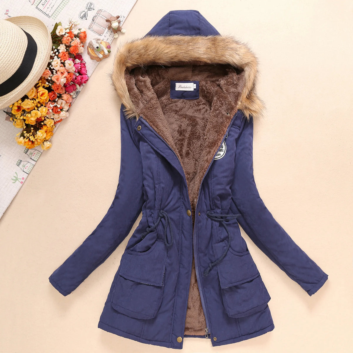 Black cotton women's jacket by Corporación Turística, slim-fit casual coat with a modern, relaxed style.