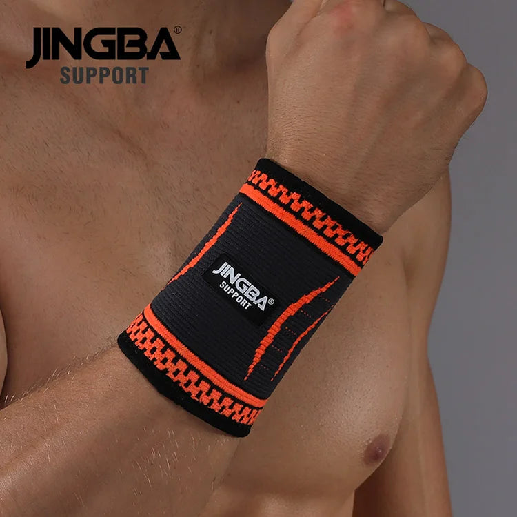 Black JINGBA Support nylon wristband for support and bandage, made by Corporación Turística.