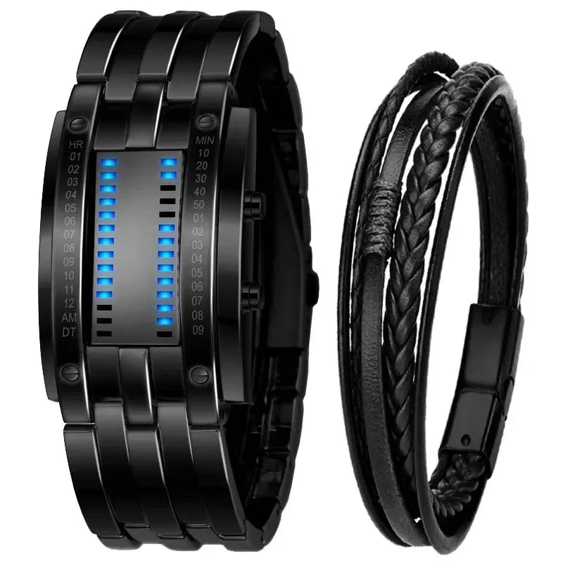 Black men's Lava watch by Corporación Turística featuring water resistance and stylish bracelet design.