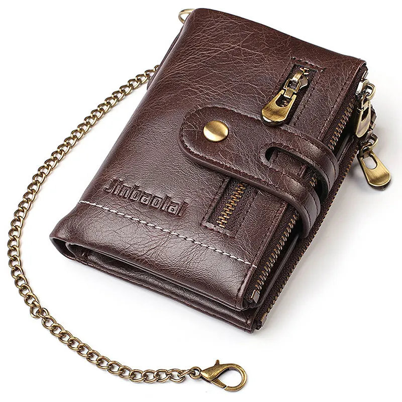 Black men's leather wallet and card holder by Corporación Turística, slim PU leather design with multiple card slots.