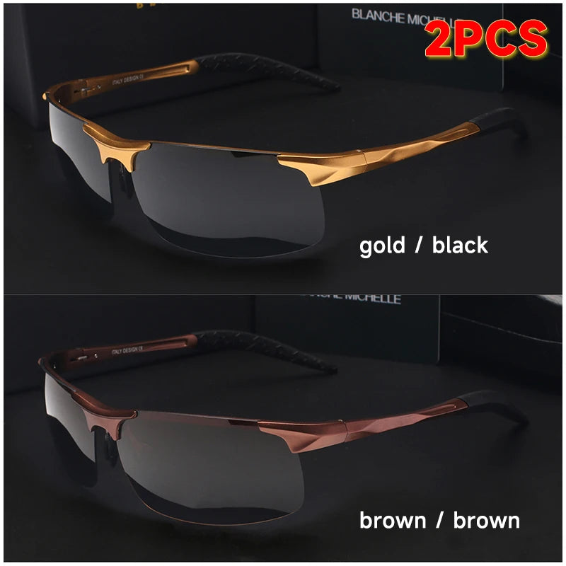 Black and silver rectangular UV400 driving sunglasses by Corporación Turística with outdoor UV protection.