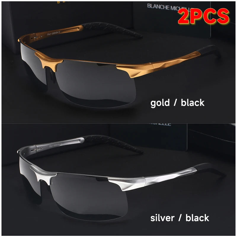 Black and silver UV400 rectangular driving sunglasses by Corporación Turística with outdoor design.