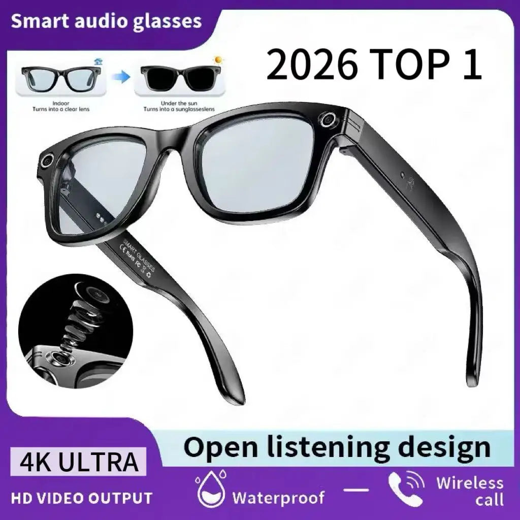 Black Meta AI TOP 1 smart sunglasses with 13MP camera from Corporación Turística, featuring sleek design and integrated camera functionality.