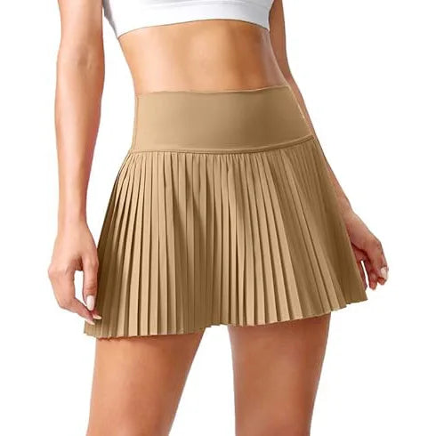 Black XL yoga shorts with a pleated skirt design from Corporación Turística, ideal for fitness and activewear.