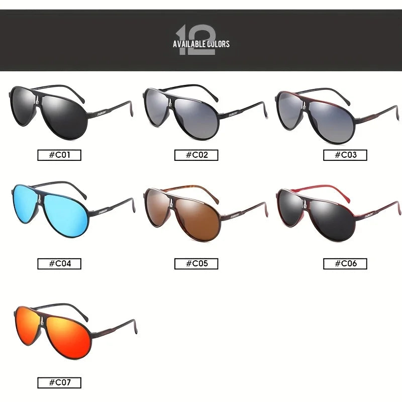 Black polarized sunglasses with UV400 protection by DUBERY from Corporación Turística, showing sleek design and tinted lenses.