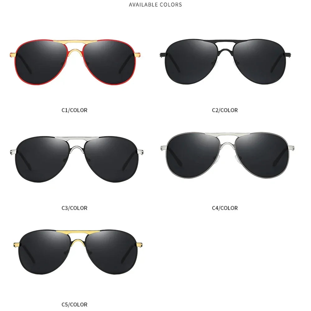 Luxury polarized sunglasses for men and women with silver-gray lenses, featuring a stylish frame design from Corporación Turística.