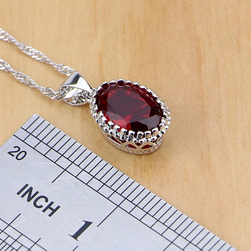 Natural silver jewelry set for women featuring a pendant, crafted from 925 sterling silver, with intricate design details.