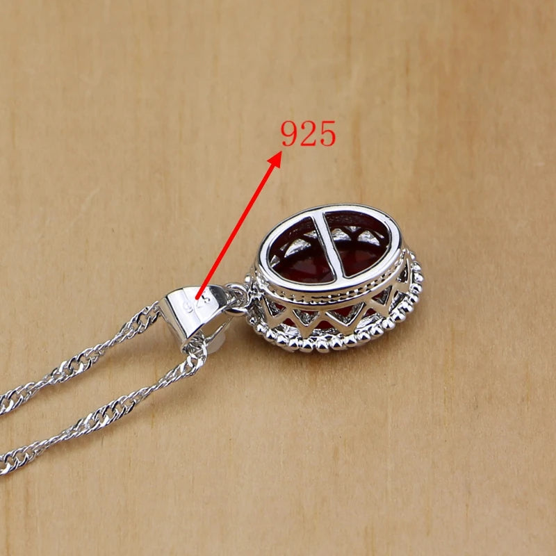Silver 925 jewelry set for women, includes pendant and matching accessories, natural finish, elegant and stylish.