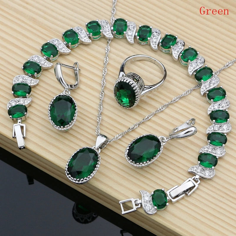 Natural silver jewelry set for women featuring a pendant, crafted from 925 sterling silver with elegant design.
