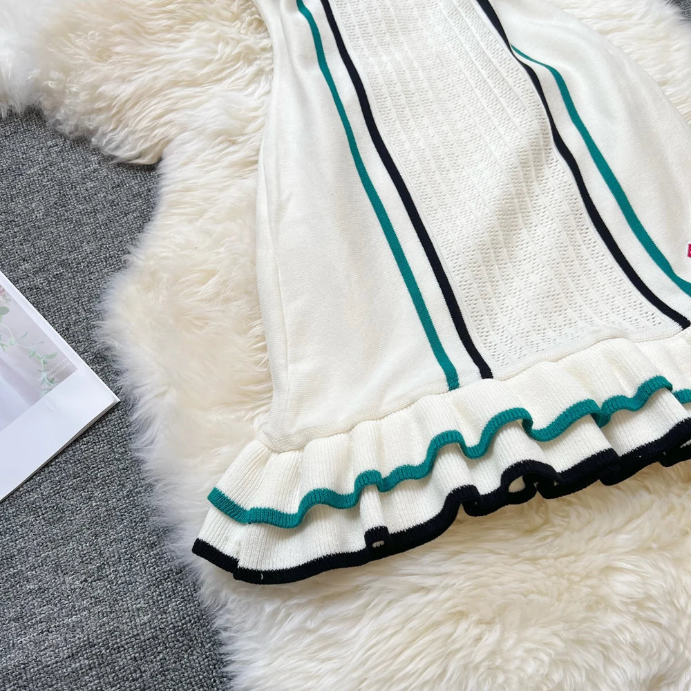 White YuooMuoo mini woven dress for women, featuring a fashionable, fitted design with short sleeves and a versatile style.