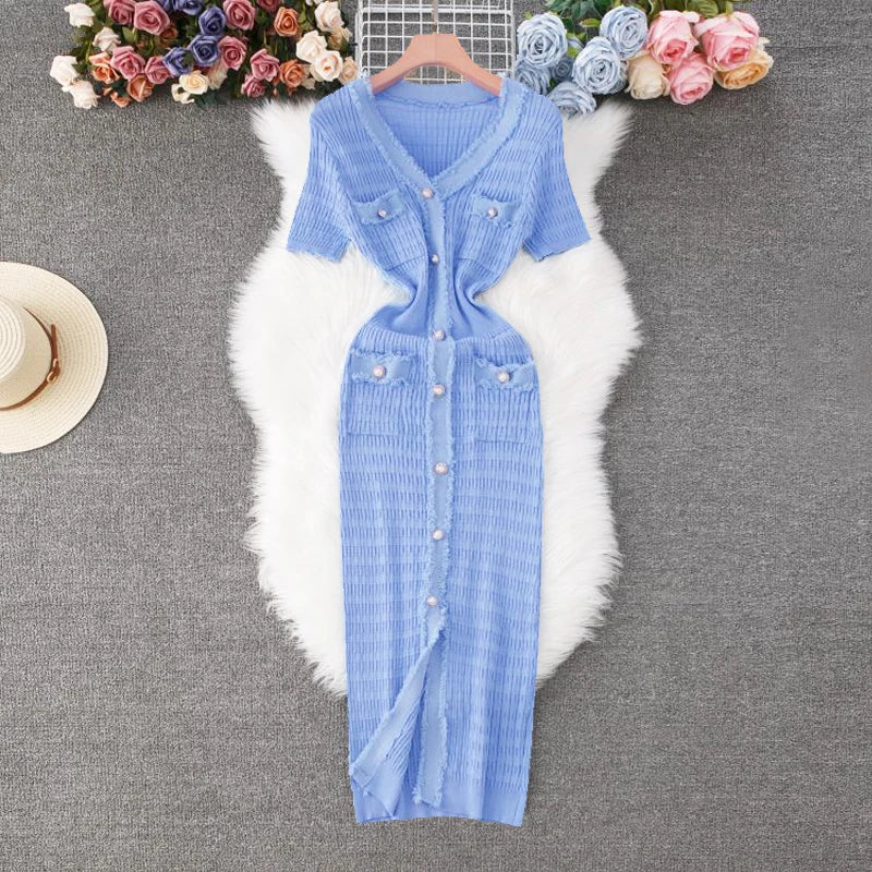 YuooMuoo 2026 long woven dress in white, featuring a flowing design, made by Corporación Turística.