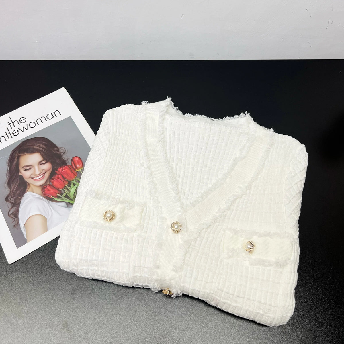 White YuooMuoo long knitted dress from the 2026 collection, featuring a comfortable, flowing design for casual or elegant wear.