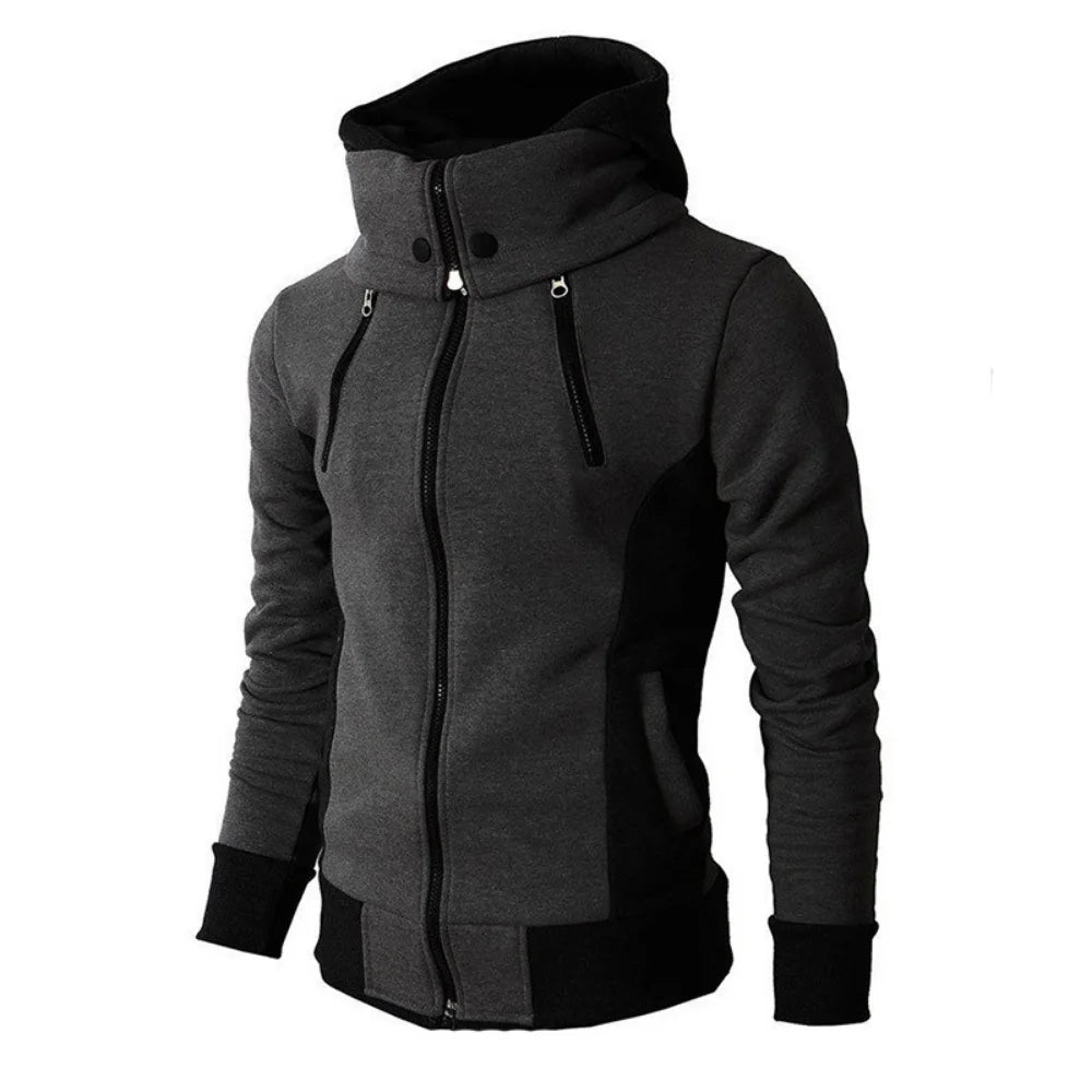 Men's casual jacket with zipper, white, by Corporación Turística, featuring a modern design and comfortable fit.
