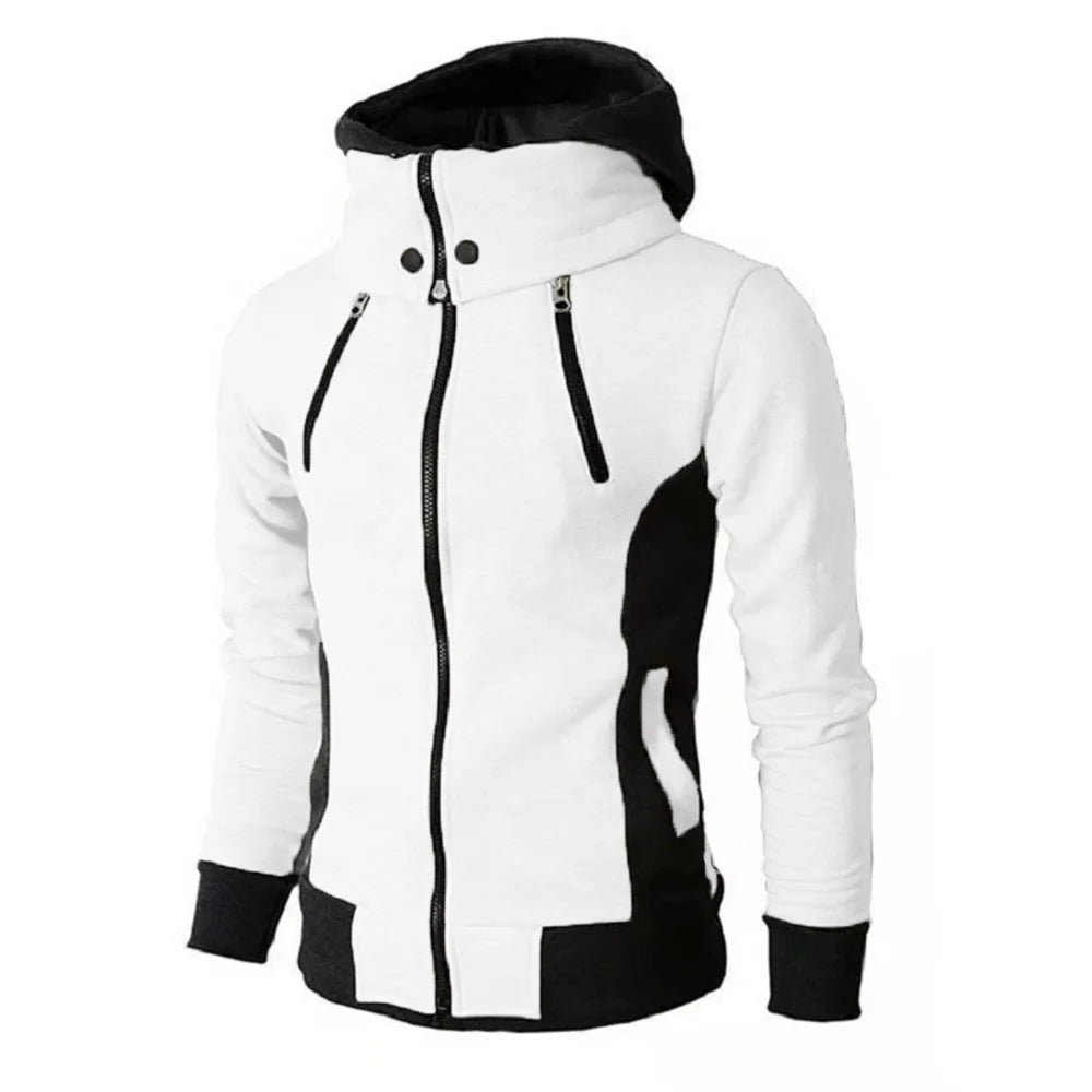 Men's casual white zip-up jacket by Corporación Turística, stylish and warm for everyday wear.