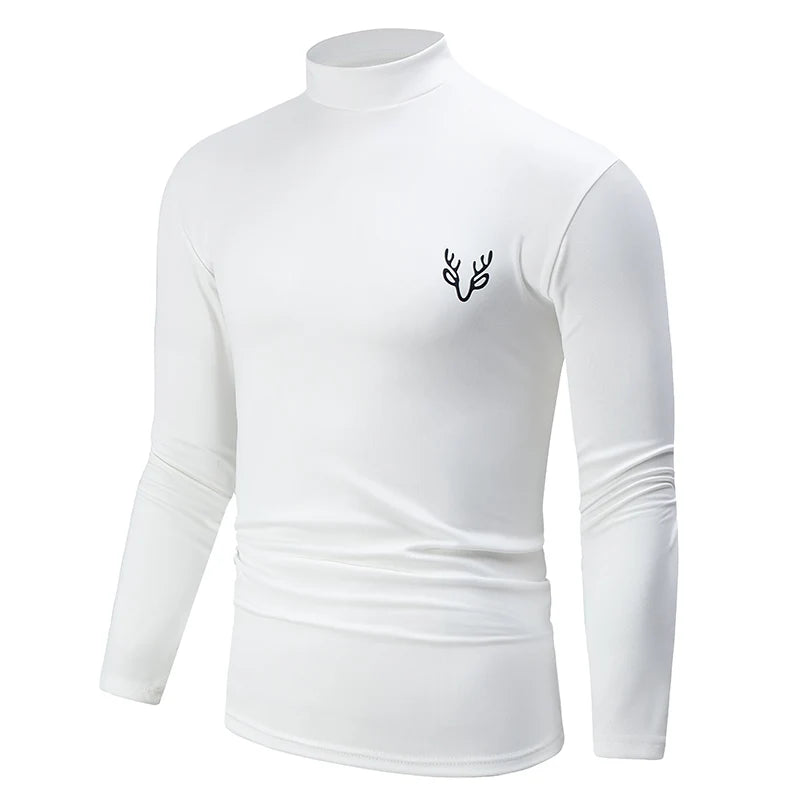 White half-back high-neck fall coat from Corporación Turística, shown in XL size, displayed on a hanger.