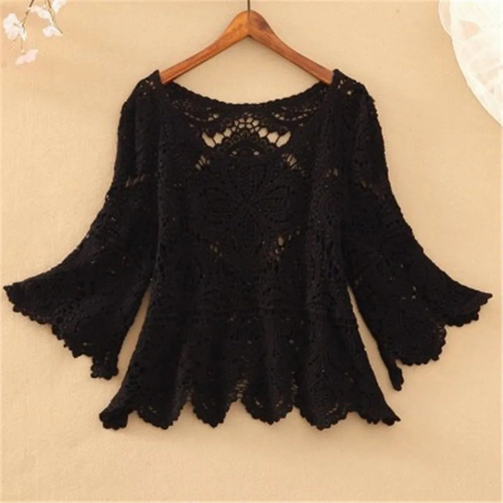 White women's knit sweater with round neckline, cozy and stylish, from Corporación Turística, in XXL size.