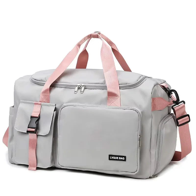 Blue travel bag for women, multifunctional travel backpack from Corporación Turística, with adjustable straps and spacious interior.