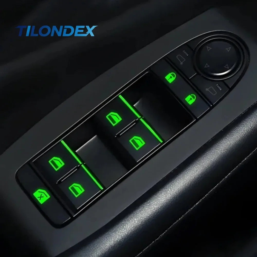 TILONDEX 18 piezas de pegatinas luminosas para botones de vehículo, en color azul, de Corporación Turística.