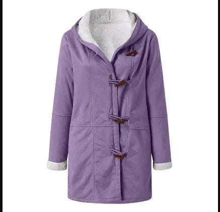 Corporación Turística women's autumn and winter coat with hood, stylish and warm, in XXL size, suitable for cold weather.