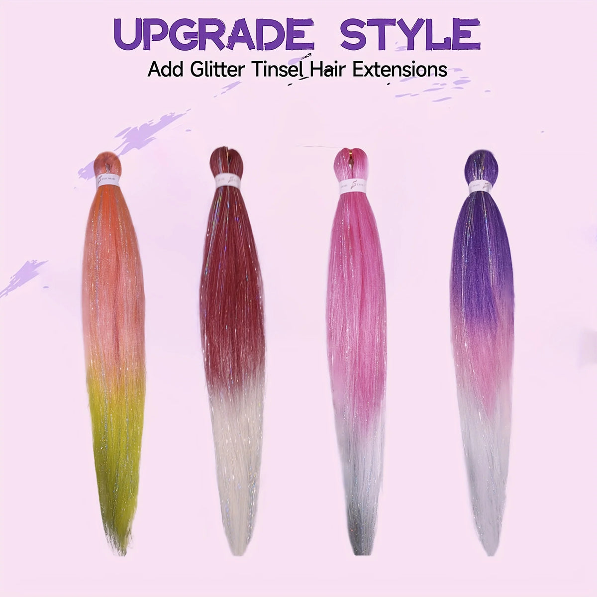 Niñas con trenzas rectas usando extensiones de cabello de 26 pulgadas en color natural, por Corporación Turística.