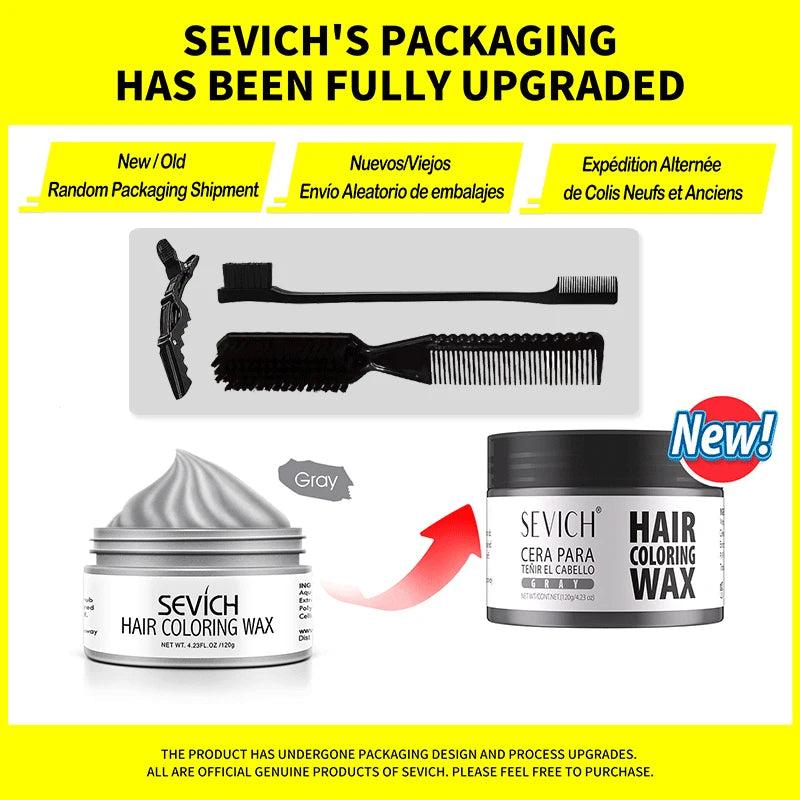 Brown temporary hair wax kit by Corporación Turística, includes 120g of styling wax for men's hair coloring and styling.
