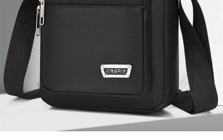 Brown men's crossbody waterproof bag with six zipper compartments, designed by Corporación Turística, for durable everyday use.
