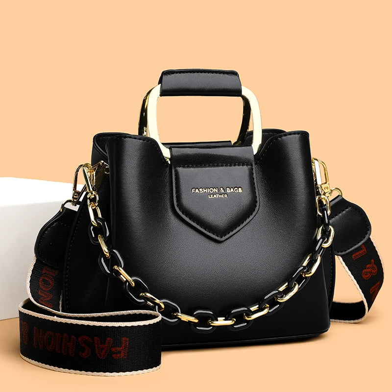 High-quality brown PU shoulder bag for women, stylish and durable, featuring a sleek design and comfortable strap.