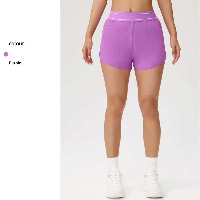 Brown quick-drying yoga shorts by Corporación Turística, suitable for vacation and outdoor activities.