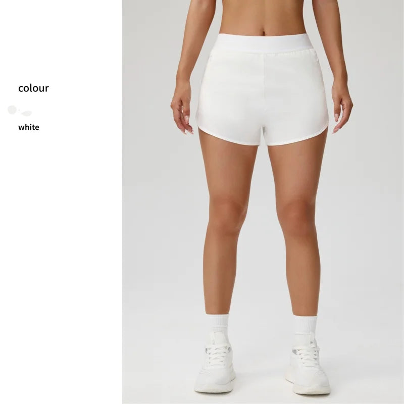 Brown quick-dry yoga shorts by Corporación Turística, ideal for vacation and outdoor activities.