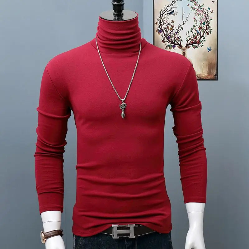 Corporal Turística burgundy classic turtleneck shirt for autumn and winter, lightweight, suitable for 50-57kg.