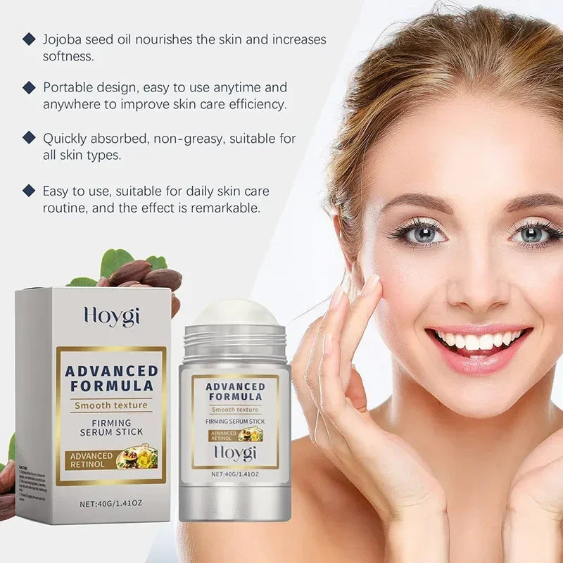 Retinol and hyaluronic acid anti-wrinkle firming bar from Corporación Turística, shown in close-up image.