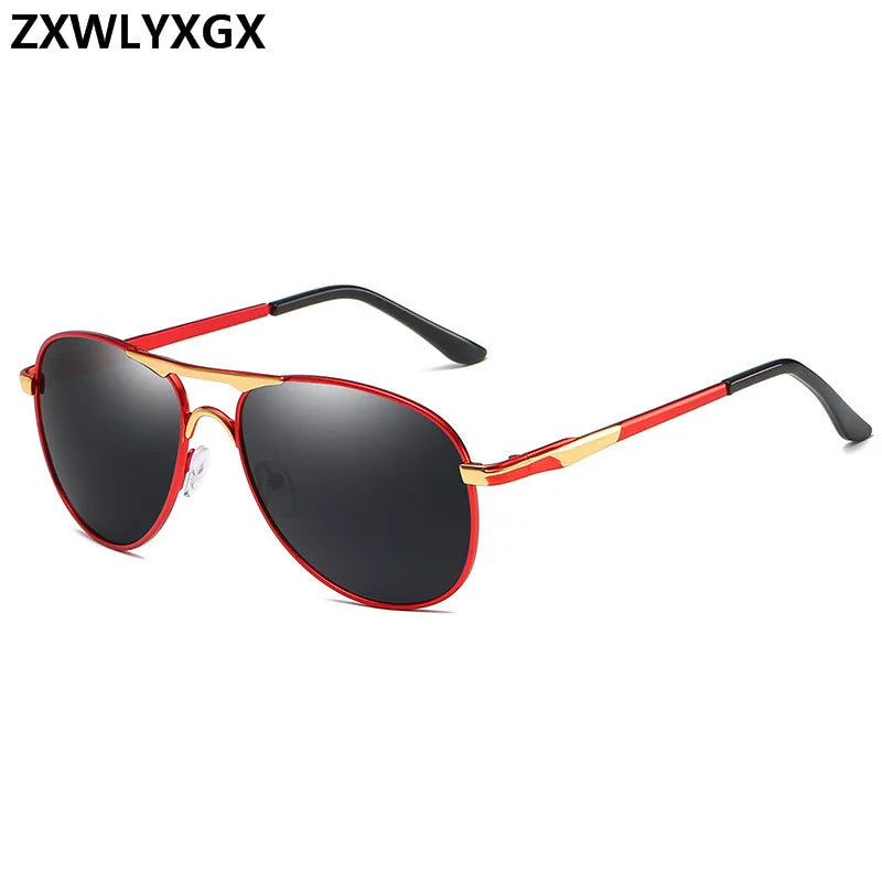 Classic polarized men's sunglasses by Corporación Turística with black frames and tinted lenses, stylish and protective eyewear.
