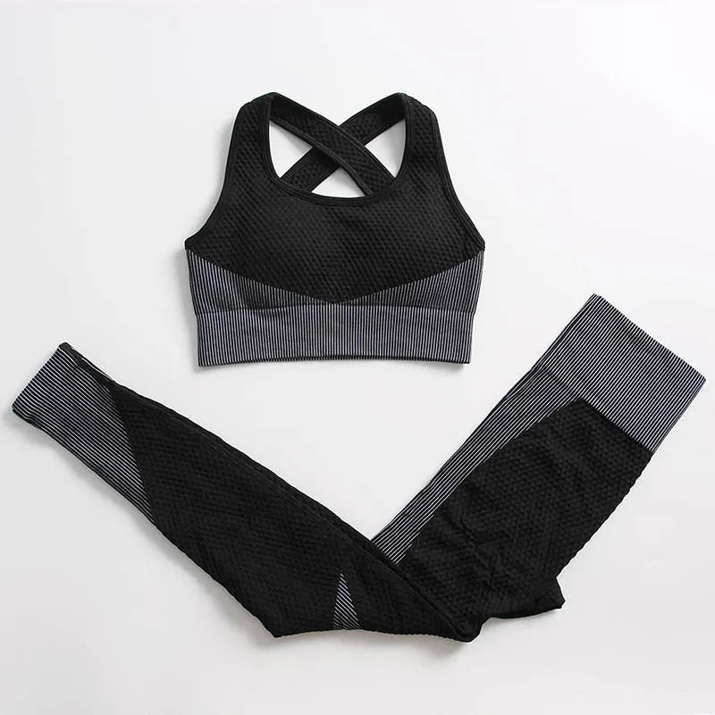 Lavender women's sportswear set by Corporación Turística, yoga outfit with a two-piece athletic ensemble for active wear.