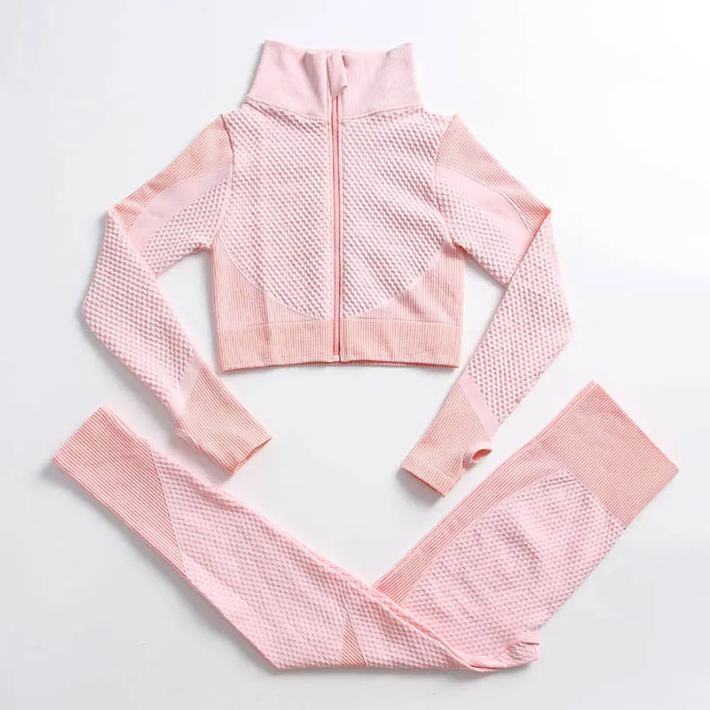 Lavender women's sportswear set by Corporación Turística, yoga and workout outfit in B-XL size, includes top and leggings.