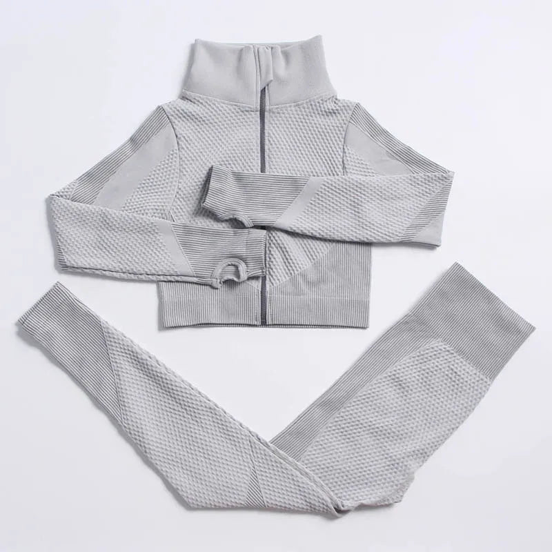 Lavender women's sportswear set by Corporación Turística, yoga outfit with comfortable two-piece design for active wear.