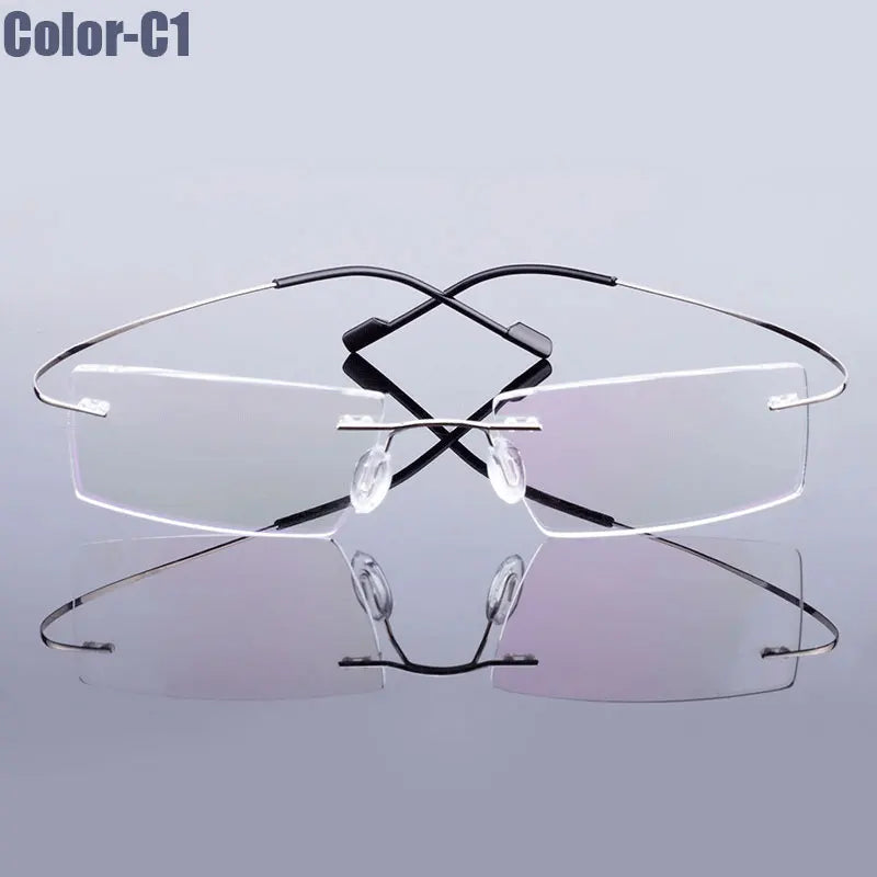 Memory alloy frame sunglasses in 9 colors, lightweight and frameless, with sleek design and vibrant options.