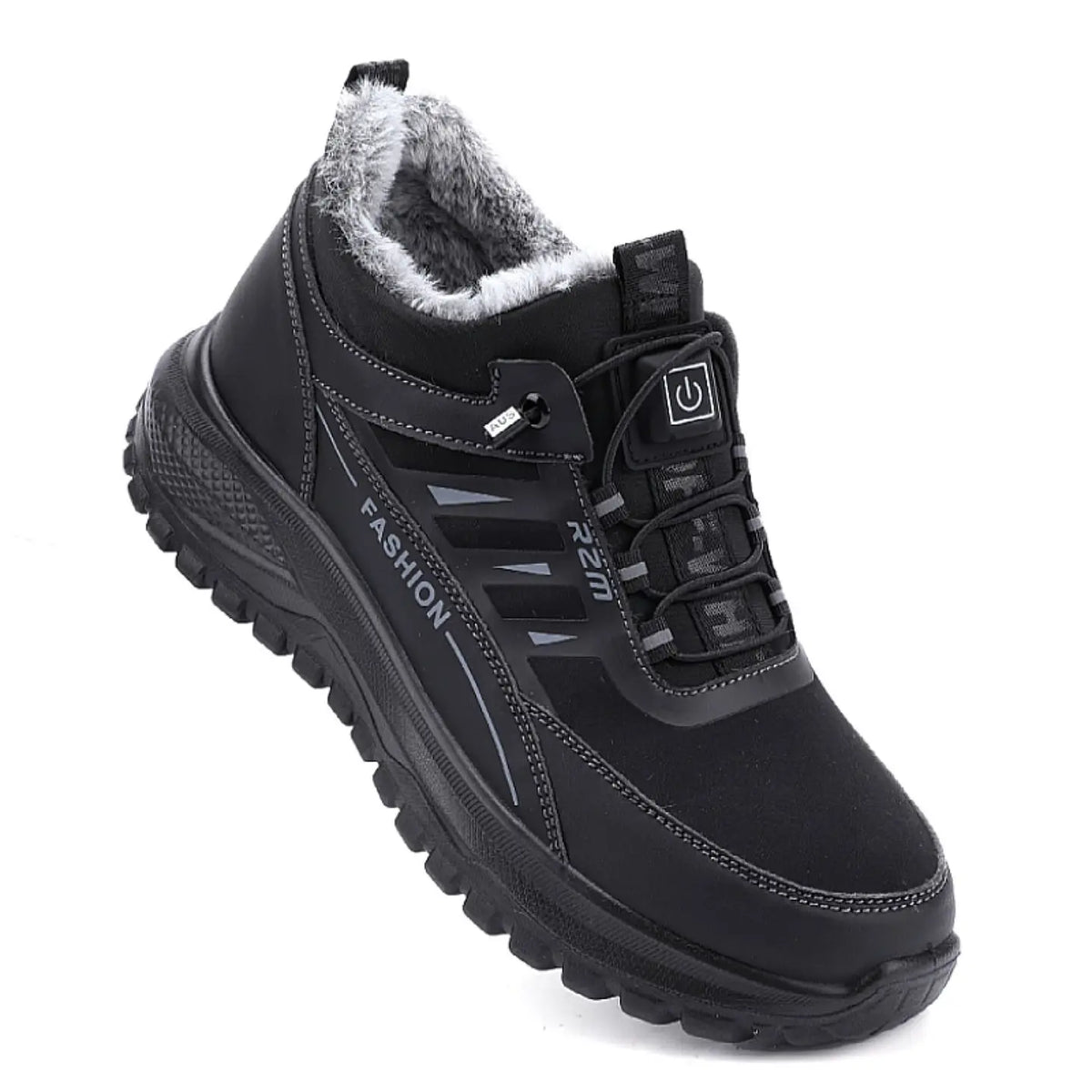 Electrically heated smart winter shoes by Corporación Turística in black, designed for warmth and superior comfort for women.