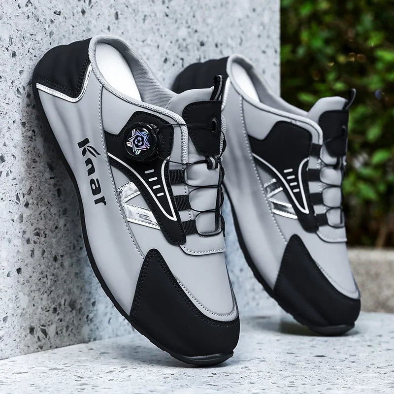 Lightweight and breathable casual men's athletic shoes by Corporación Turística, featuring a modern design in black and white.