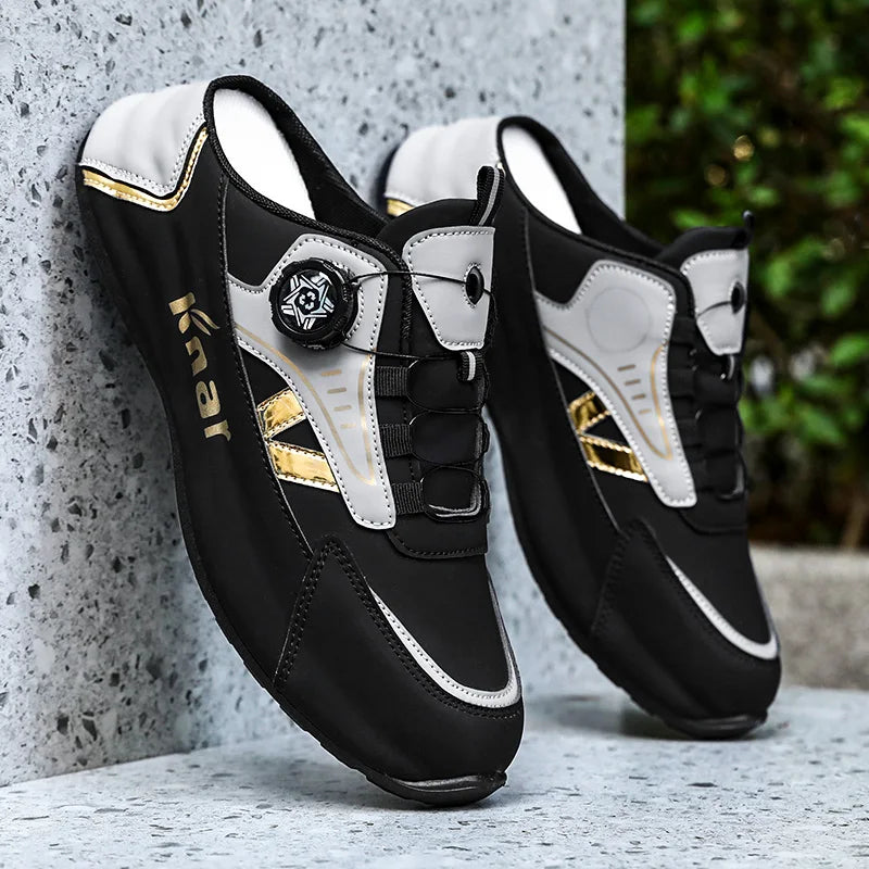 Casual men's sports shoes by Corporación Turística, lightweight and breathable, featuring a sleek design in black and white.