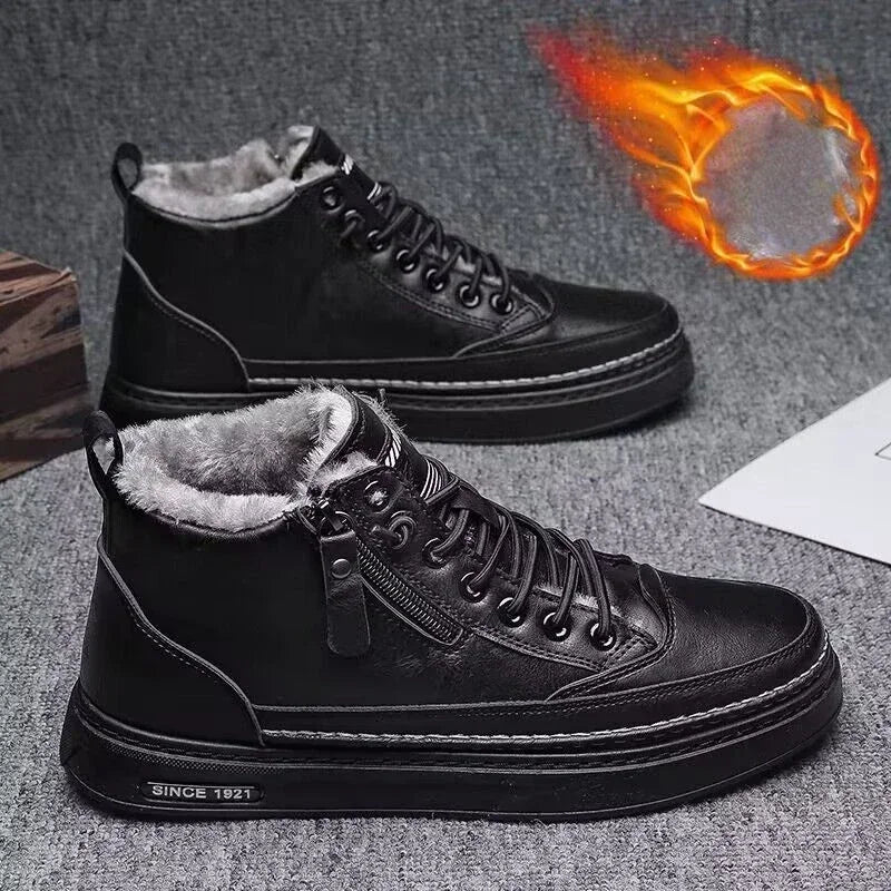 Men's warm cotton shoes by Corporación Turística, featuring snow boots design in camel color with sturdy winter sole.