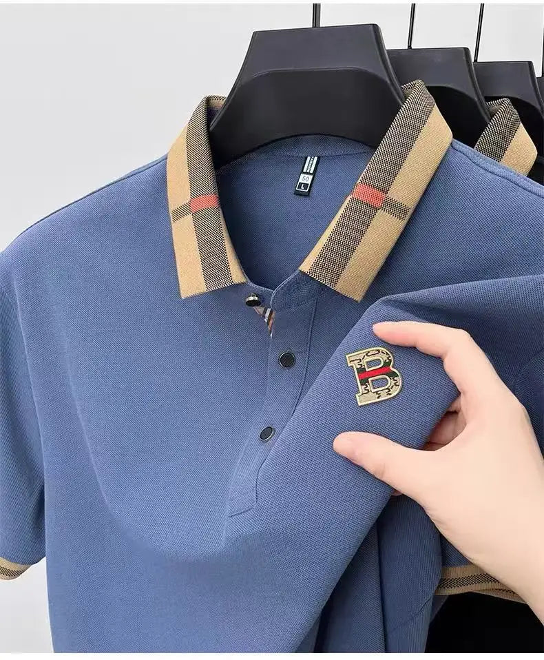 Men's classic polo shirt by Corporación Turística in caqui with brand insignia, made from comfortable cotton fabric.