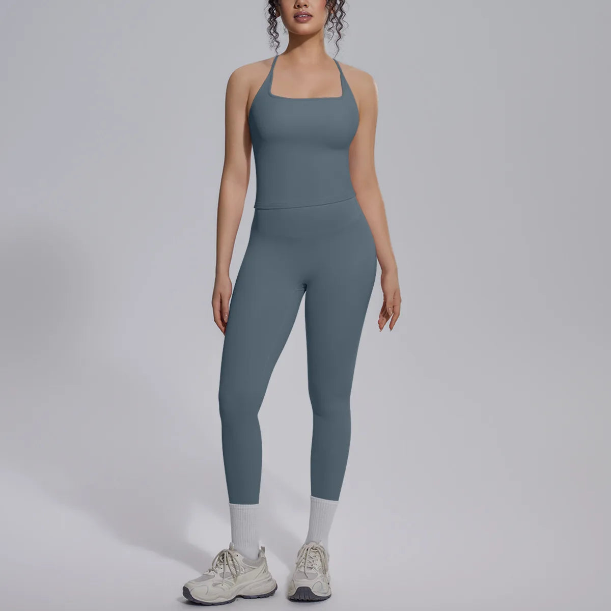 Green 2-piece yoga set for women by Corporación Turística, includes matching top and leggings, ideal for gym and activewear.