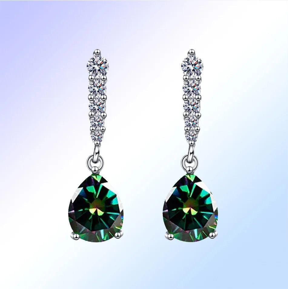 Elegant sterling silver earrings with sparkling AA-grade zirconia from Corporación Turística, featuring a chic design.